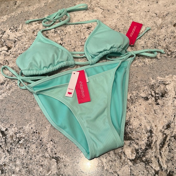Xhilaration Swim Aqua Bikini Set Nwt Small Top And Bottom Poshmark